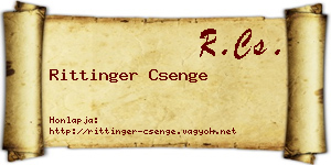 Rittinger Csenge névjegykártya